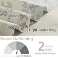 thumbnail image 3 of Curtainking Linen Floral Valance Double Layer Kitchen Valance Rod Pocket Grey Valance for Living Room 50x18 inch 1 Panel, 3 of 8