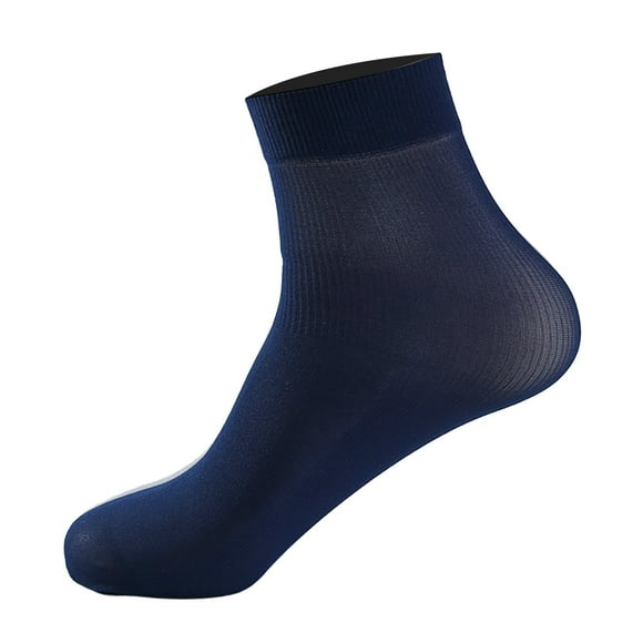 Bas en Soie Rayés Printemps Été pour Hommes - Chaussettes Mi-Hautes Fines Respirantes Anti-Odeur, Chaussettes en Soie Glacée Soyeuses avec Design Antidérapant pour Studio Yoga Danse 1 Paire de Chaussettes