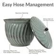 thumbnail image 6 of Sunnydaze 19.5" Metal Decorative Garden Hose Holder Pot with Lid, Sage Molten Glaze, 6 of 14