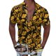 thumbnail image 1 of Camisas Vaqueras Para Hombre Manga Corta Hombres Casual Manga corta Primavera Verano Turndown Neck 3D Impreso Camisas Moda Top Blusa Camisas (Gold, M), 1 of 4