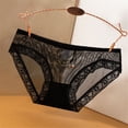 thumbnail image 1 of See Through Breathable Embroidery Transparent Hollow G-Strings Lace Underwear Sexy Panties Low Waist Briefs L 1, 1 of 7