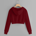thumbnail image 3 of Cropped Zip Up Hoodie for Women Long Sleeve Casual Sweatshirt Cropped Jackets Outwear Workout Drawstring with Pockets, 3 of 5