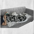 thumbnail image 6 of Urban Graffiti Soft Flannel Fleece Throw Blanket, Fat Cap Style Typographic Words on a Afro Haired Girl Print, Cozy Plush for Indoor and Outdoor Use, 70" x 90", White Black, by Ambesonne, 6 of 6