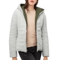 thumbnail image 3 of Ma Croix Womens Premium Hooded Puffer Jacket Reversible With Soft Faux Fur Windbreaker Fleece Sherpa Parka Short Coat, 3 of 8