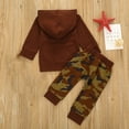 thumbnail image 4 of Pullover Sweater For Baby On Clearance 2Pcs Toddler Baby Girls Clothes Set Camouflage Print Hoodie Tops+Pants Outfits Baby Boys Crewneck Sweatshirt Brown 100, 4 of 9