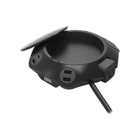UPC: 0826388111691 | Accell D080B-042B Black Power Dot Office – Ideal Power Station for IoT Hub with 4 Protected AC Outlets  USB-A and USB-C Port