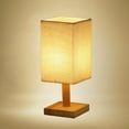 thumbnail image 3 of Almencla Bedside Table Lamp Decorative with Flaxen Shade Small NightStand Lamp for Yellow, 3 of 8