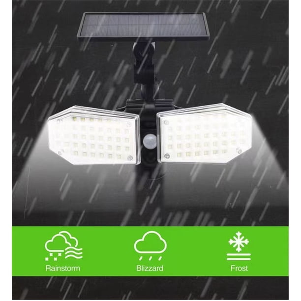 Xihbxyly Lámpara Solar de Pared, Diseño de Doble Cabezal Giratorio, Iluminación Led/Cob de Alto Brillo, Detección de Movimiento, Energía Solar, Resistencia Al Agua Ip65, para Exteriores, Jardín y Por