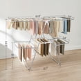 thumbnail image 4 of 2-Level Foldable Clothes Drying Rack with Height-Adjustable Wings, Free-Standing Laundry Rack Clothes Dryer, 33 Drying Rails, and Sock Clips, 4 of 5
