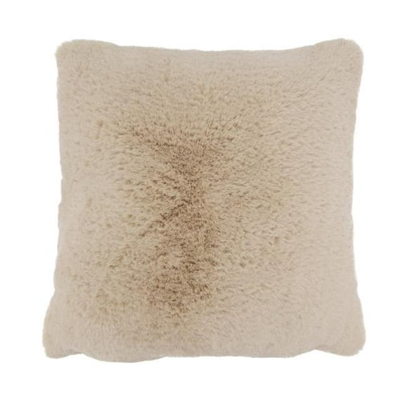 Luxe Comfort Faux Rabbit Fur Poly Filled Throw Pillow
