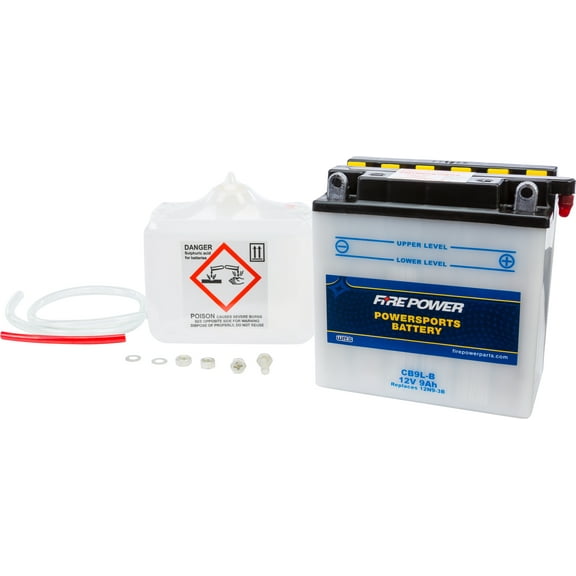 WPS - Western Power Sports CB9L-B; 12V Heavy Duty Battery W / Acid Cb9L-B