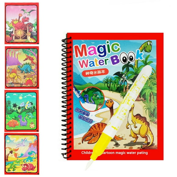 TIMIFIS Toys Dinosaur Coloring Books Magic Water Drawing Book Painting Coloring Board Children's Drawing Album Kids Christmas Gifts