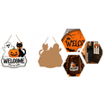 thumbnail image 5 of Black Cat Halloween Wooden Door Sign, Pumpkin Ghost Black Cat Bat Wall Decor, Vintage Carved Hanging Plaque for Front Door Mantel Party Home Decoration (Welcome), 5 of 11