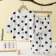 thumbnail image 3 of Ropa de dormir ligera de muselina de doble capa para niños, conjunto de 2 piezas, ropa de hogar de verano para mujeres, bombachos de manga larga para bebés y hombres Sui, 3 of 5