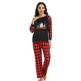 thumbnail image 3 of Odeerbi Christmas Pajamas for Family Holiday Plaid Long Sleeve Family Christmas Pajamas Matching Sets Mom Print Parent-child Suit Two-Piece Sleepwear Xmas Family Matching PJs Set Red, 3 of 8
