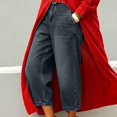 thumbnail image 5 of ASDFVBKG Women's Capri Jeans High Waisted 2026 Summer Fashion Wide Leg Summer Denim Capri Pants Black XXL, 5 of 5