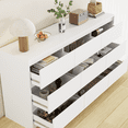 thumbnail image 2 of Slevoo 63" Modern 9-Drawer Dresser with Wooden Bins, White Dresser for Bedroom, Chest of Drawers for Adults, 2 of 7