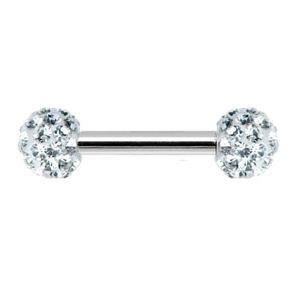 Surgical Steel Nipple Ring Barbell 16 Gauge 1/2" with Ferido CZ Gem