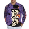 thumbnail image 7 of Awdenio Men's Shirts Long Sleeve Cute Halloween Shirts Print Casual Vintage Classic Golf Shirt, 7 of 7