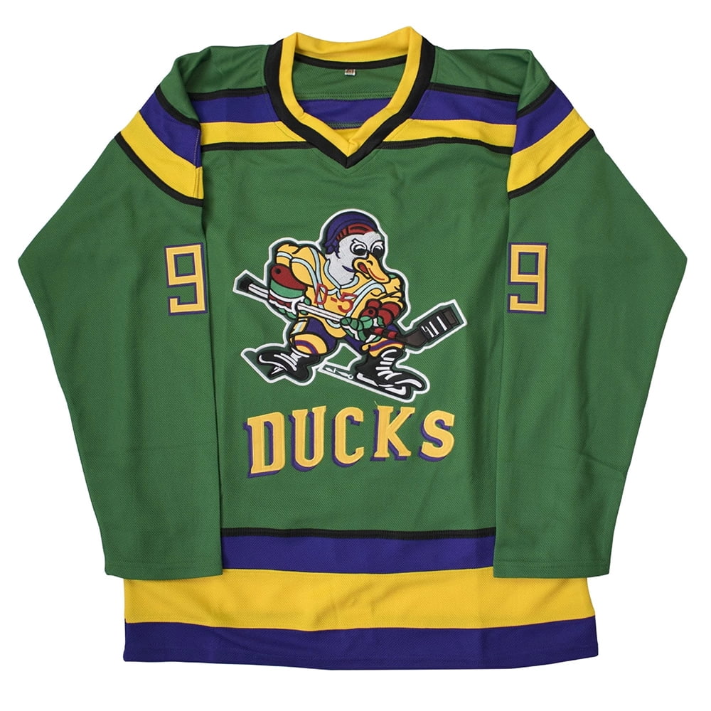 Sports & Outdoors Adam Banks #99 Mighty Ducks Movie Hockey Jersey White Green