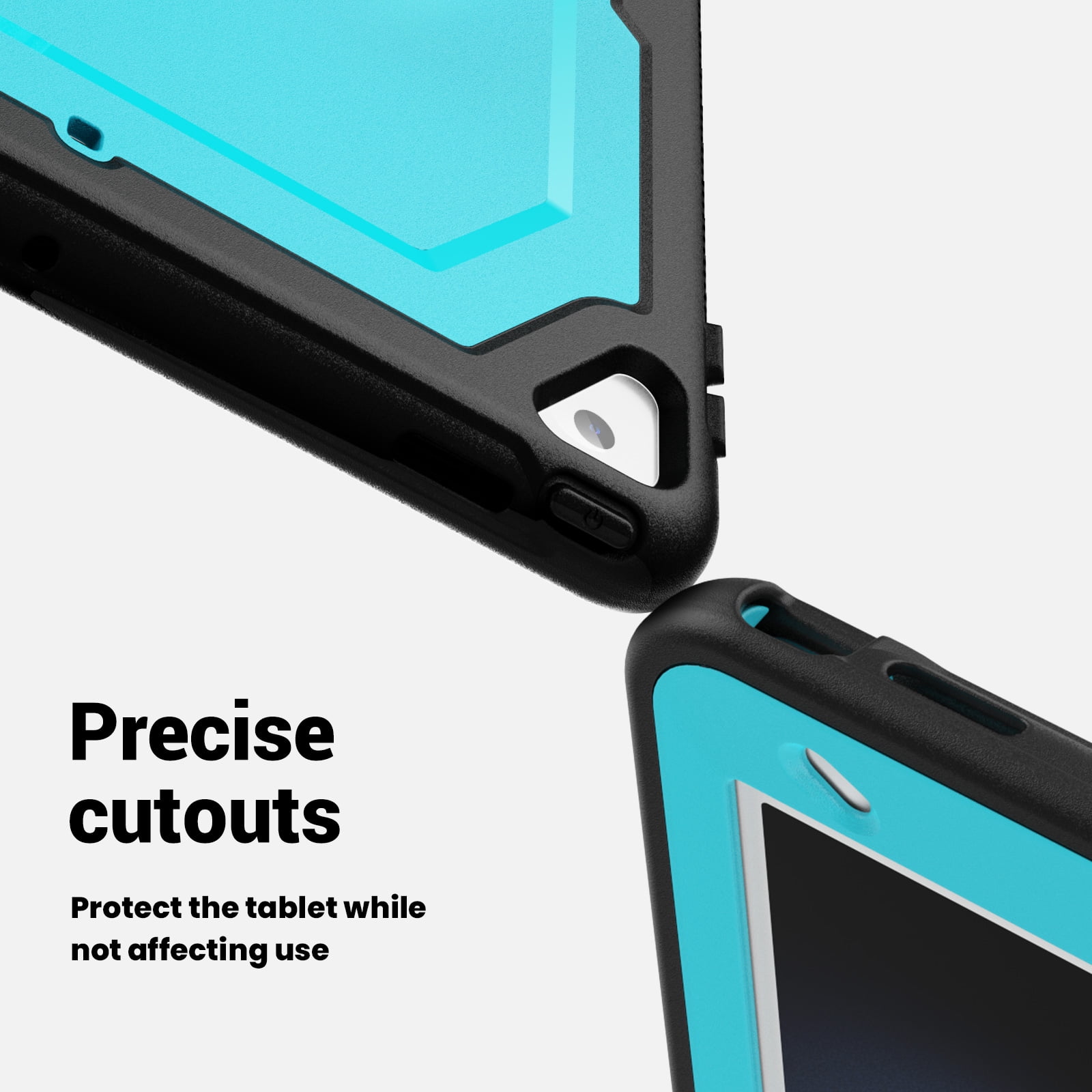 ELEHOLD Case for Apple iPad 10.2 2021/2020/2019 Pro 10.5'2017)(Air 3 10.5 (2019),Soft TPU Rugged Durable Case with 360° Rotating Hand Strap & Foldable Hidden Stand & Pencil Holder,Lightblue