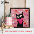 thumbnail image 6 of Wooden board painting with wooden 8x8in, suitable for decorating rooms and creating a warm atmosphere. Valentine's Day gift.black cat and love., 6 of 8