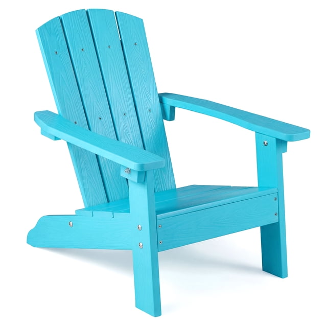 Costway Kids Adirondack Chair with High Backrest Armrests Fire Pit Chair for Kids Ages 3-8 Turquoise