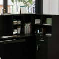 thumbnail image 4 of Timechee  Reception Desk L-Shaped Counter Shelves Drawers Reception Table Black, 4 of 5
