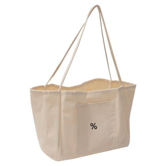 Uxcell Canvas Tote Bag Personalized Canvas Shoulder Bag Reusable Large Handbag Beige
