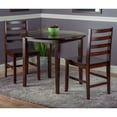thumbnail image 3 of Winsome Wood Clayton 3-Pc Dining Set, Drop Leaf Table & 2 Ladderback Chairs, Walnut Finish, 3 of 6