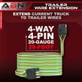 thumbnail image 2 of ABN Trailer Wiring Harness Extension 4 Pin Trailer Wiring Connector - 20 Foot, 2 of 2