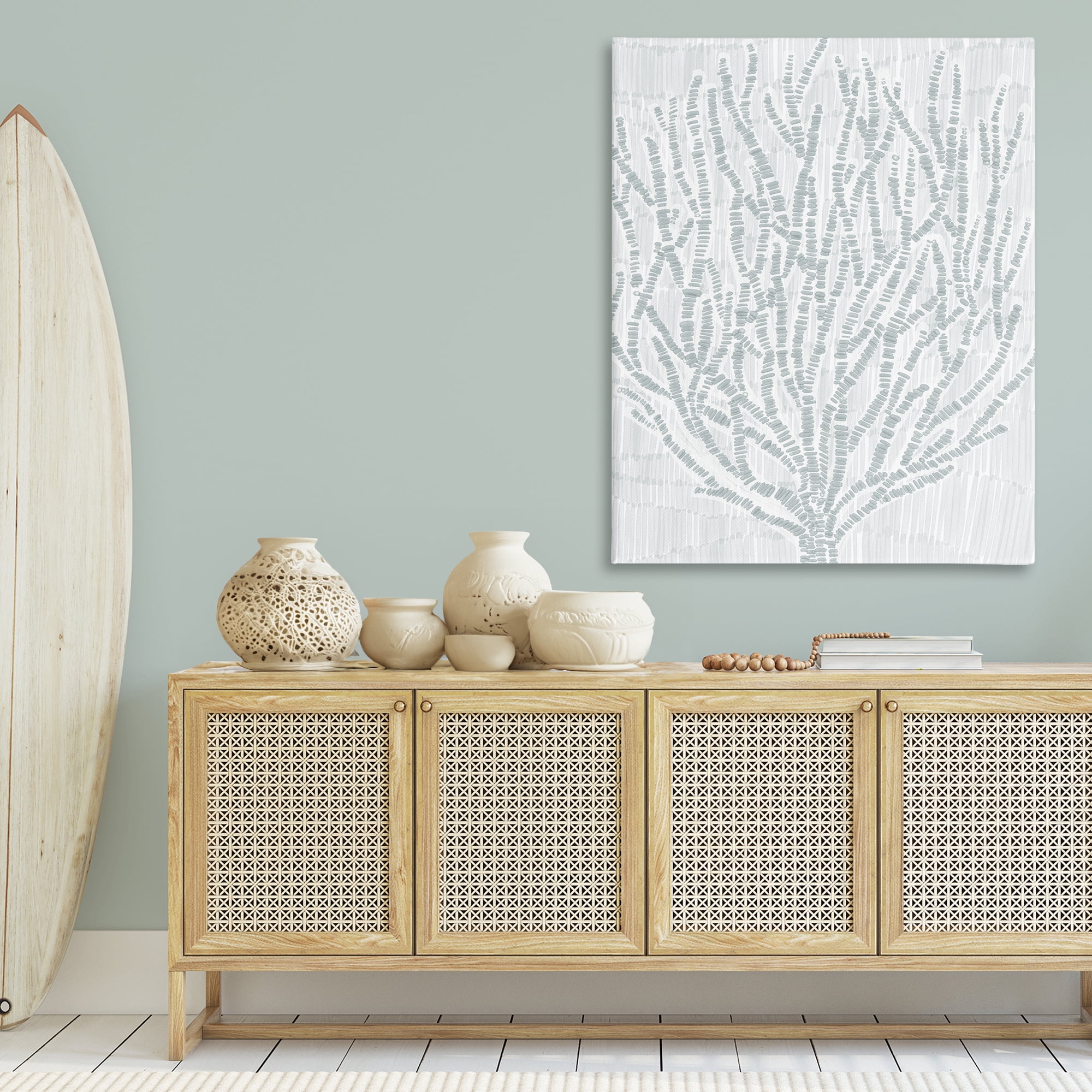 Stupell Industries Sketched Coral Sprigs Nautical & Beach Painting Wrapped Canvas Art Print Wall Art, 36 x 48