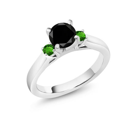 Gem Stone King 1 33 Ct Black Diamond Green Simulated Tsavorite 925 Sterling Silver 3 Stone Ring Walmart Com Gem Stone King 1 33 Ct Black Diamond Green Simulated Tsavorite 925 Sterling Silver 3 Stone Ring Walmart Com