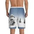 thumbnail image 3 of Kdxio Snowman And Christmas Tree Print Mens Sleep Shorts Bottoms Soft Comfy Pajama Wear Pants with Drawstring Pockets, 3 of 7