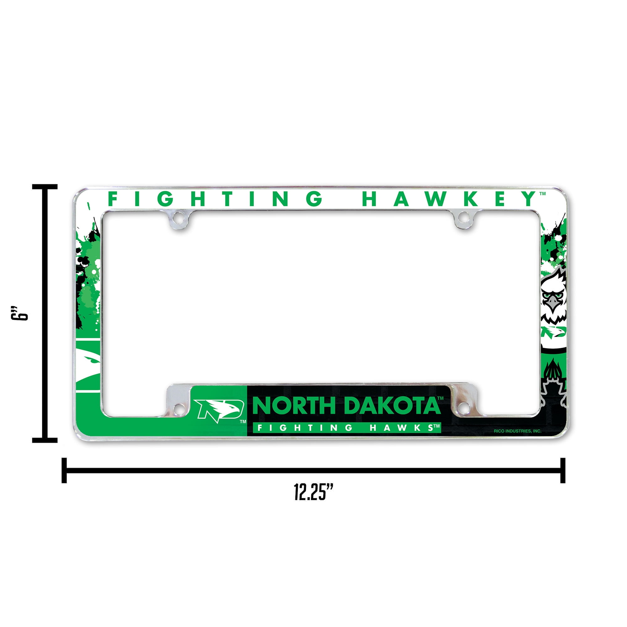 NORTH DAKOTA UNIVERSITY ALL OVER CHROME FRAME