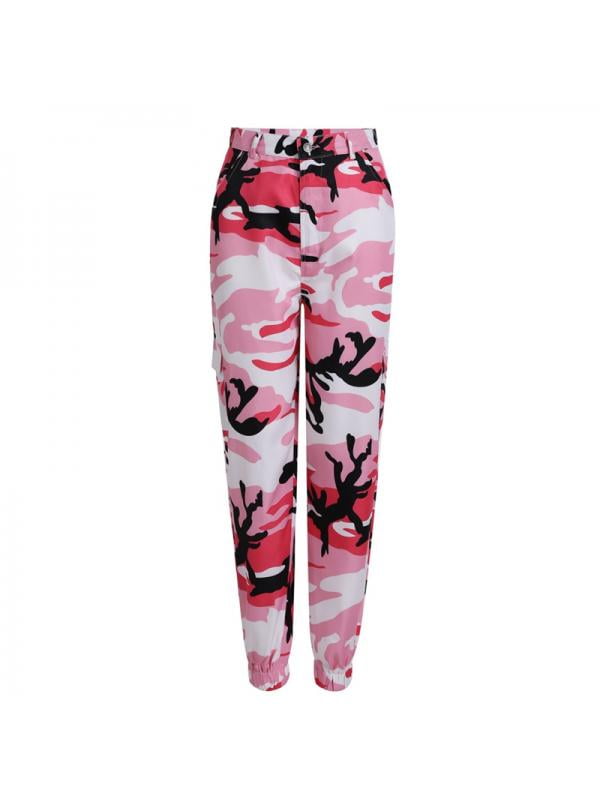 pink camo cargo pants womens