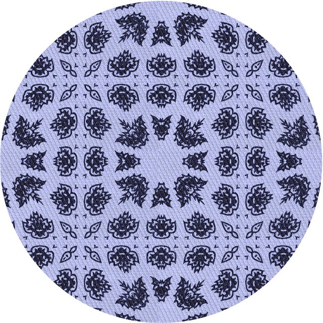 Ahgly Company Tapis Rond Lavable en Machine Intérieur Transitionnel Bleu Ange, 6 Pieds Rond