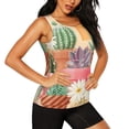thumbnail image 2 of Vsdgher Succulent And Cactus Print Tank Top Sports Vest Bra for Women Sports ,Performance Stretchy Quick Dry Sports Workout Running Top Vest with Removable Pads, 2 of 8