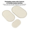 thumbnail image 4 of Wooden Crochet Bag Bottom, Resuable 3Pcs Firm Oval Wooden Basket Bottom Simple Style Clear Texture  for Backpacks, 4 of 8