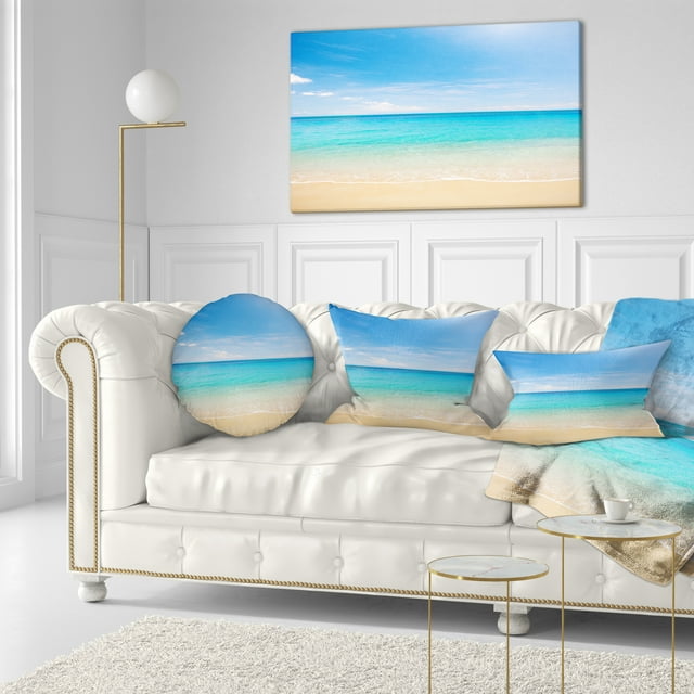 Impression sur Toile Photo de Plage Tropicale Bleu Vif - Bord de Mer