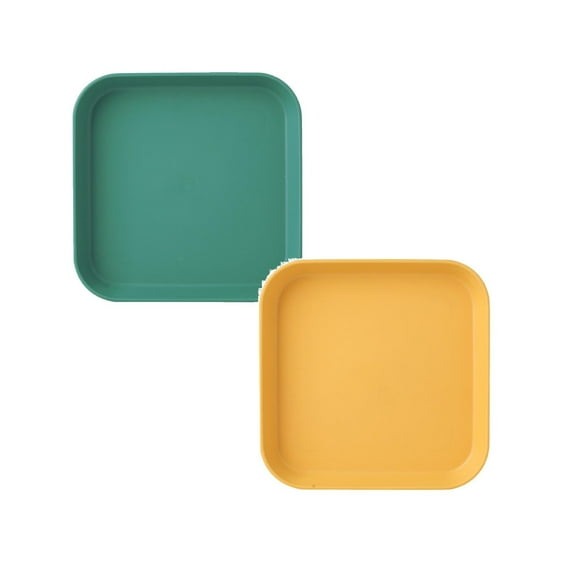 pdqouc 2PCS 9 X 9 Glass Baking Dish Macaron Spit Bone Dish Household Snack Small Dish P ickle Dish Plastic Snack Cake Dish Dining Table Garbage Plate Home Kitchen Supplies,Yellow Green