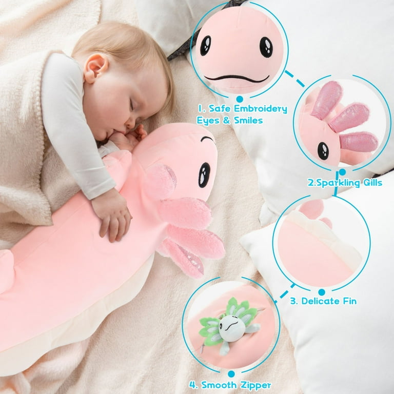 Tezituor 4Pcs Axolotl Stuffed Animal 31.5'' Giant Axolotl Plush