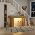 thumbnail image 4 of 63-Inch Long Console Table with Sensor Light, Farmhouse Entryway Table, Wooden Rectangular Sofa Table Behind Couch for Entrance, Hallway, Living Room, 4 of 8