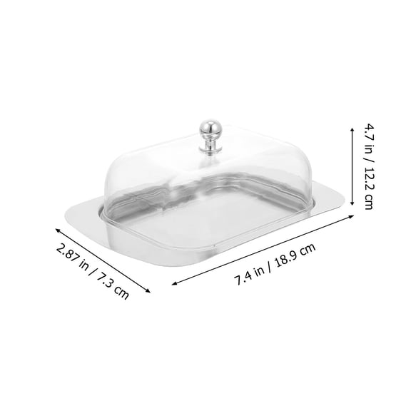 Yanonmyfd Classic Butter Dish with Lid Stainless Steel Butter Keeper Box Covered Butter Serving Tray Butter Case Container with Cover for Fridge Refrigerator