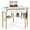 White, variant on Giantex  Corner Writing  Desk, 90 Degrees Triangle Desk w/Storage Shelves & Metal Frame, Makeup Vanity Table,for Small Spaces, White
