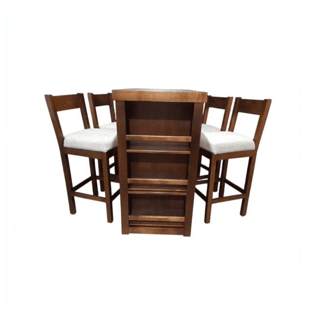Antecomedor color gris claro para 4 personas de madera