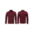 thumbnail image 4 of hirigin Men's Autumn Thin Fleeced Tops, Long Sleeve Stand Collar Half Zipper Loose Casual Pullover, 4 of 5