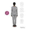 thumbnail image 6 of MeMoi Women's Henley Buffalo Plaid Long Sleeve Pajama Set - Womens - Female, XL, Ivory, 6 of 8