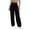 Black, variant on Women's Wide Leg Trousers - High Waist Solid Color Palazzo Pants, Minimalist Double Button Front Casual & Work Pants Brown M