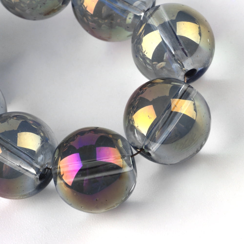 10strands Electroplate Glass Beads Strands Rainbow Round Purple 7.5x8.5mm Hole: 1mm about 100~104pcs/strand 70~74cm